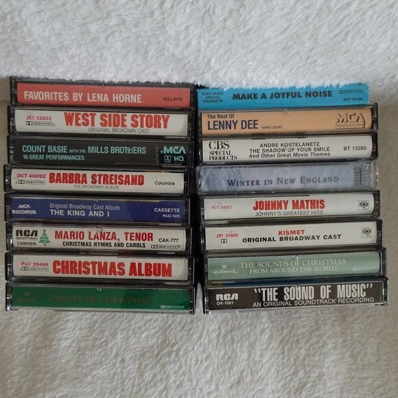 Lot Of 16 Music Cassette Tapes Mixed Bundle Easy Listening Streisand Mathis Xmas - Picture 1 of 9